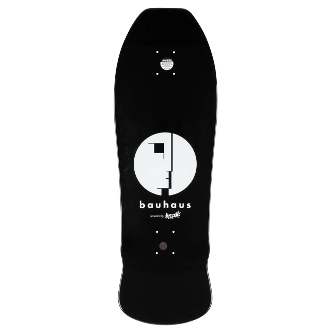 Welcome & Bauhaus Mask on Early Grab Black Dip Skateboard Deck - 10.0"
