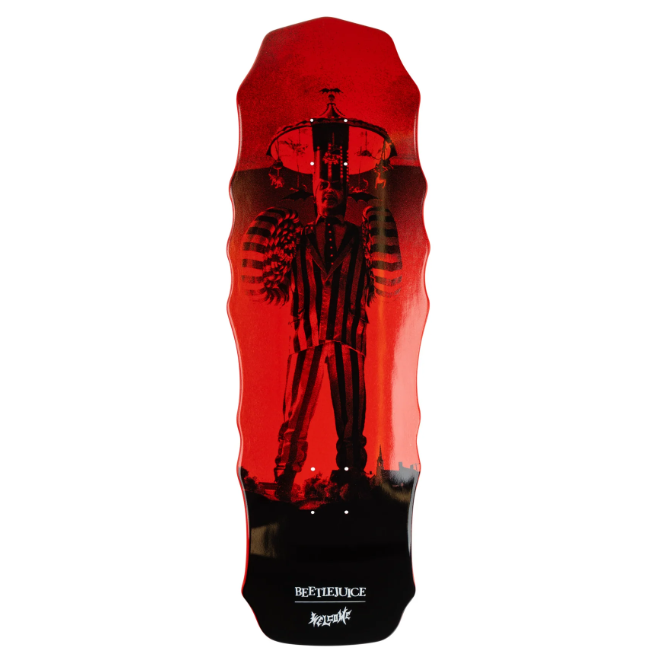Welcome & Beetlejuice Carousel on Widow Red Dip Skateboard Deck - 10.0"