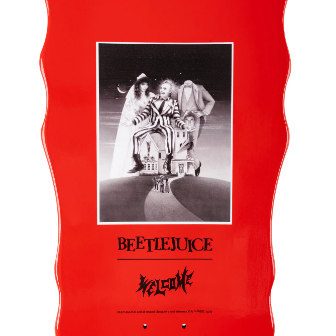 Welcome & Beetlejuice Carousel on Widow Red Dip Skateboard Deck - 10.0"