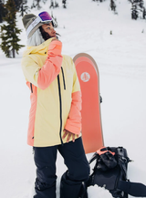 Burton Women's [ak] Upshift Gore Tex 2L Snowboarding Jacket Buttermilk/ Reef Pink
