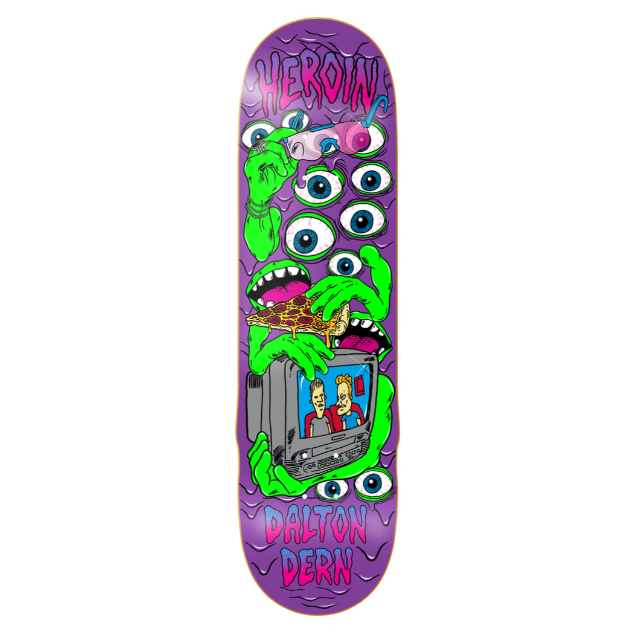 Heroin Dalton Dern Mutate or Die Skateboard Deck 8.75"