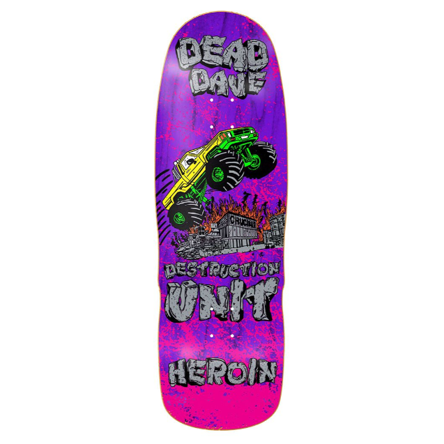 Heroin Dead Dave Knock Off Shaped Skateboard Deck 10.1"