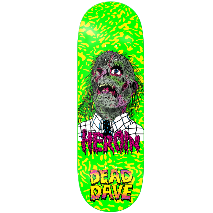 Heroin Dead Dave Dead Head Skateboard Deck 10.125"