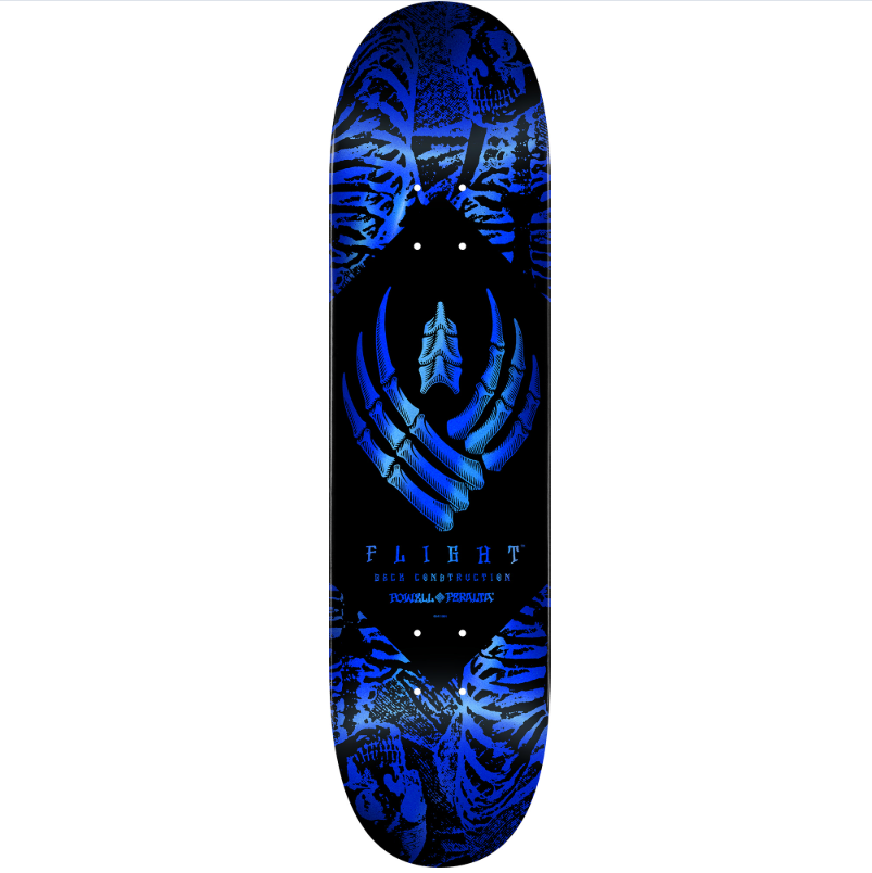 Powell Peralta Skeleton Blue Foil FLIGHT Skateboard Deck - 8.75"