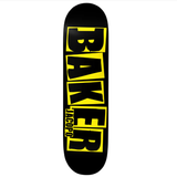 Baker Skateboard Jacopo Carozzi Logo Danger Yellow Deck 8.0"
