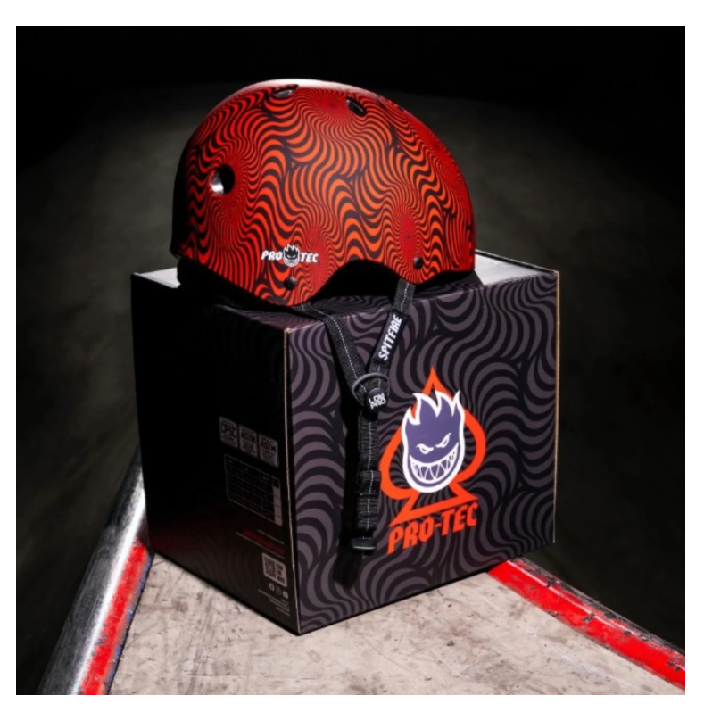 Pro Tec Low Pro Spitfire Signature Edition Certified Skateboard Helmet - Swirl