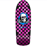 Powell Peralta OG Ripper Checker Reissue Pink Foil Shaped Skateboard Deck - 10.0"