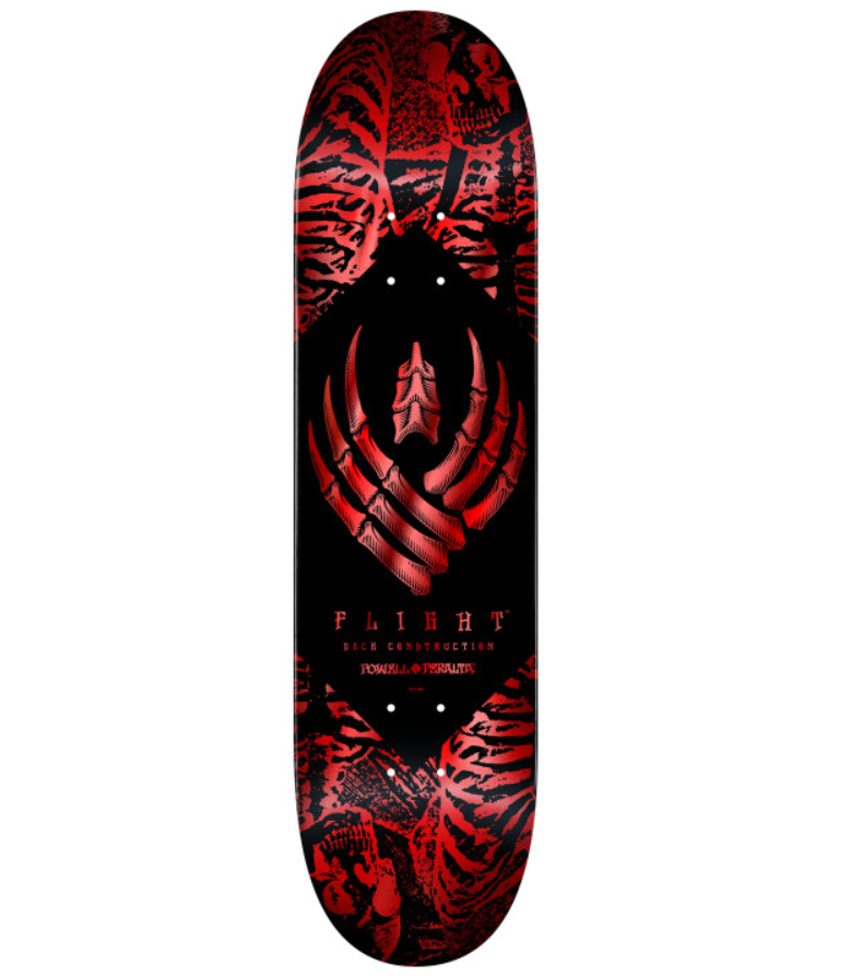 Powell Peralta Skeleton Red Foil FLIGHT® Skateboard Deck - 8.38"