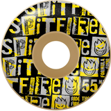 Spitfire 99a Duro Formula Four Ransom Radial  Skateboard Wheels Black