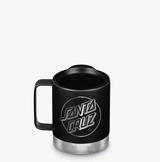 Klean Kanteen Santa Cruz Dot Logo 12oz Camp Mug Black With Tumbler Lid