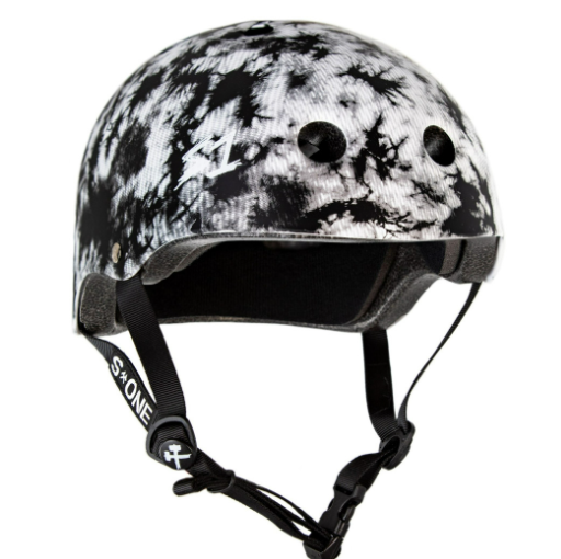 S-One S1 Lifer Skateboard Helmet Black & White Tie Dye