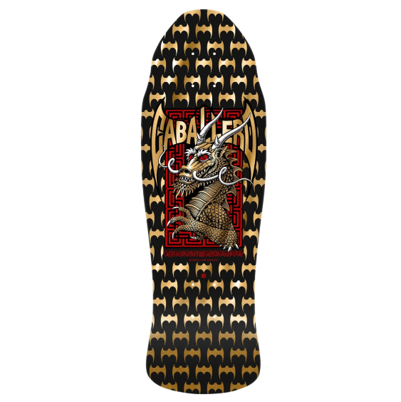Powell Peralta Steve Caballero Chinese Dragon Reissue Black Gold Foil Skateboard Deck - 10.0"