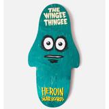 Heroin Team Wingee Thingee Shaped Skateboard Deck 15.25"