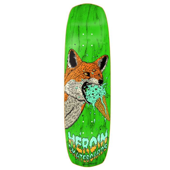 Heroin Hayate Fox Shovel Shaped Skateboard Deck 8.88"