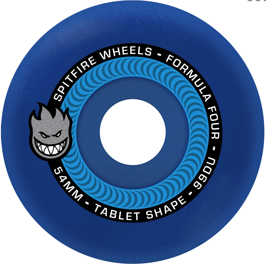 Spitfire 99a Formula Four 54mm Tablets Skateboard Wheels Blue