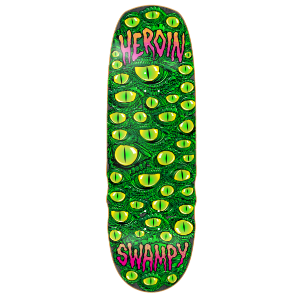 Heroin Swampy Eyes Shaped Skateboard Deck 10.0"
