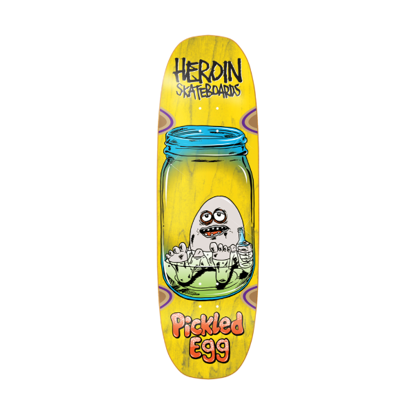 Heroin Team Pickle Egg Shaped Skateboard Deck 9.38"