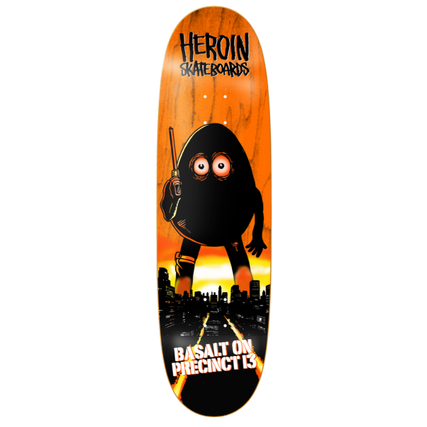 Heroin Team Basalt On Precinct 13 Egg Shaped Skateboard Deck 8.75"