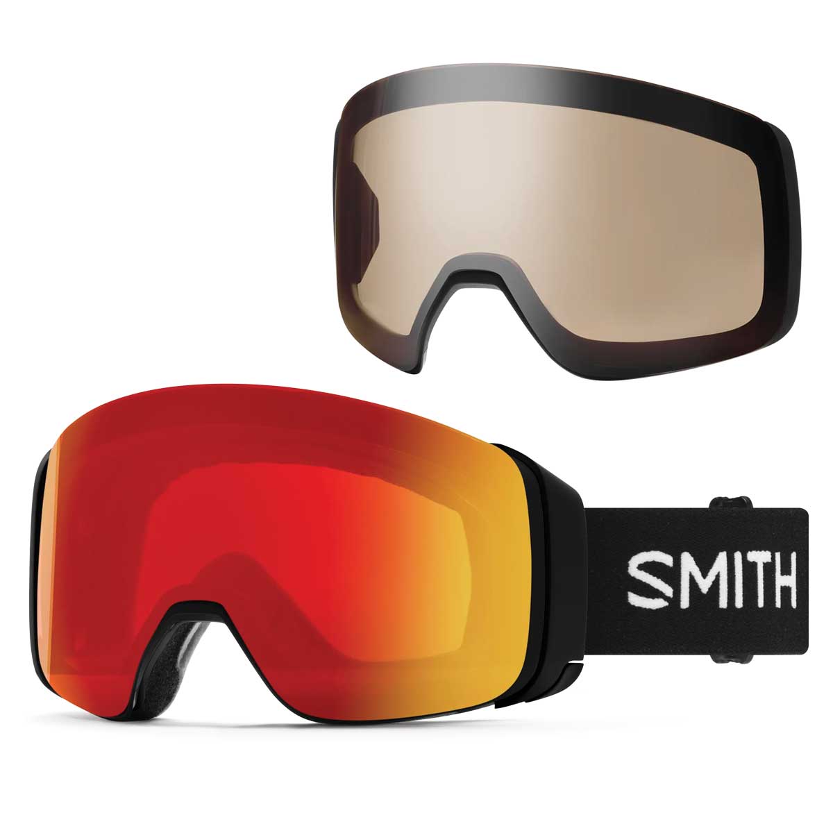 Smith 4D Mag Goggles Black + ChromaPop Photochromic Red Mirror Lens