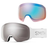 Smith 4D Mag S Goggles White Chunky Knit + ChromaPop Sun Platinum Mirror Lens