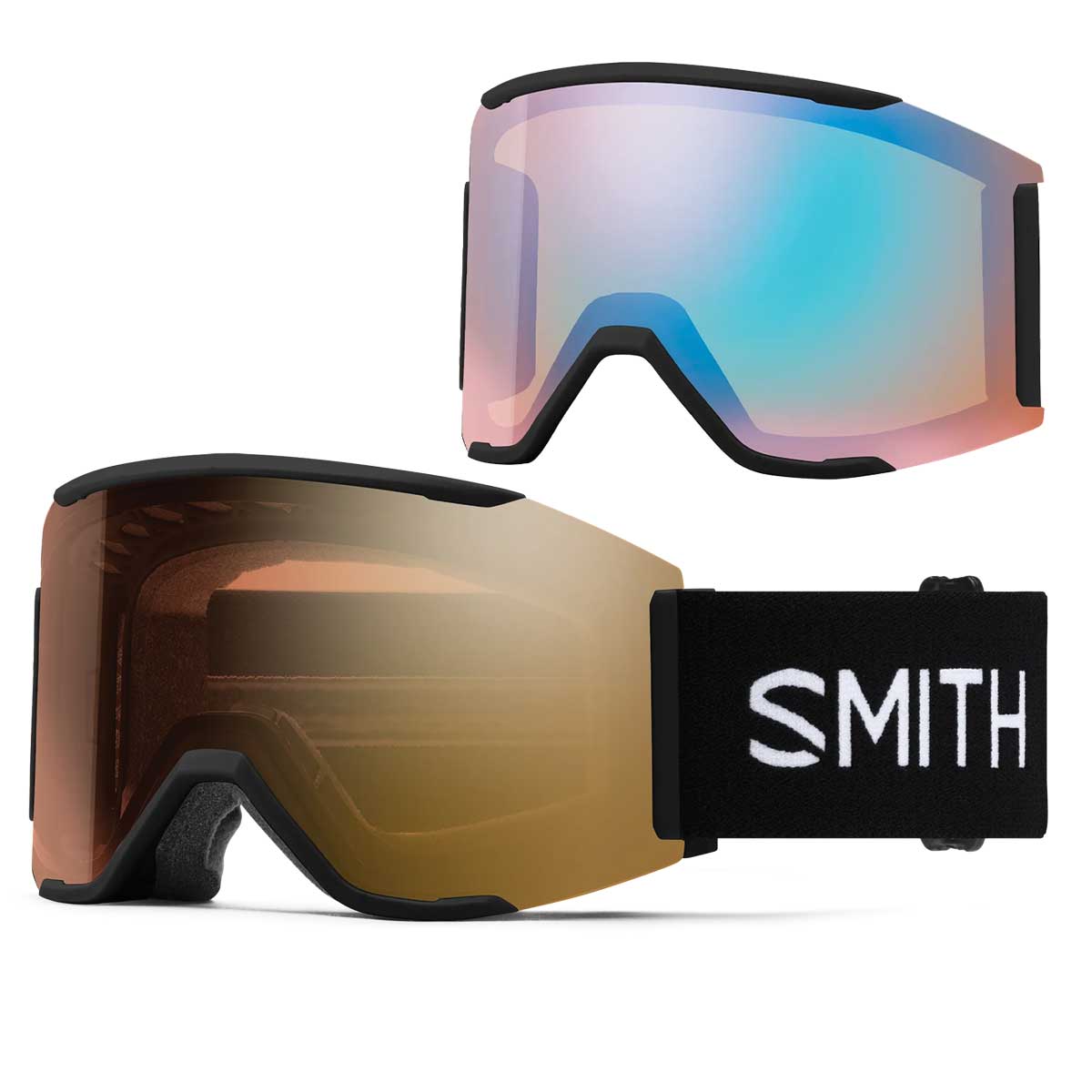 Smith Squad Mag Low Bridge Fit Goggles Black + ChromaPop Pro Photochro – Focus Boardshop
