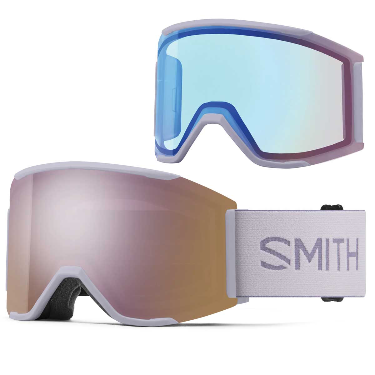 Smith Squad Mag Goggles Lunar Fog + ChromaPop Everyday Rose Gold Mirror Lens