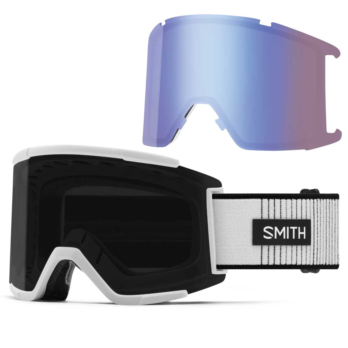 Smith Squad XL Goggles White Fade Out + ChromaPop Sun Black Lens
