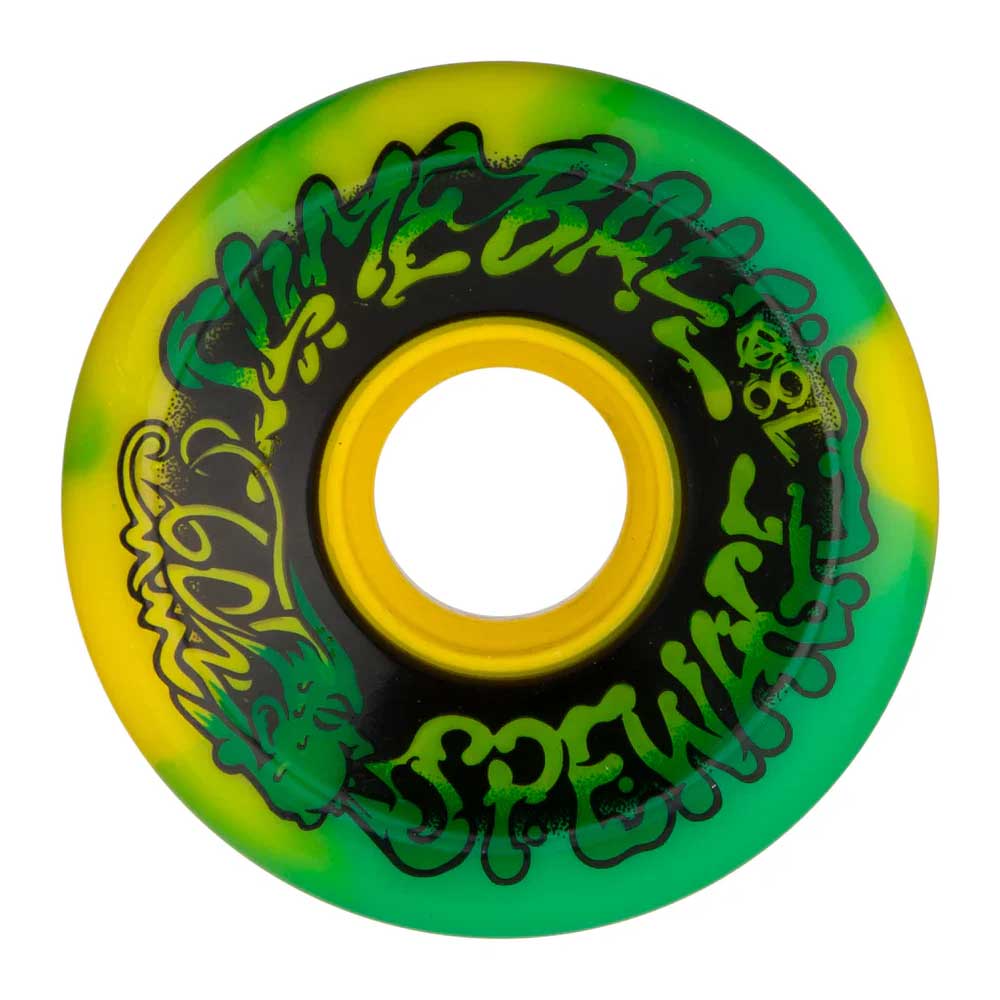 Slime Balls Wheels 78a Spewage OG Slime Green Yellow Swirl 60mm Skateboard Wheels