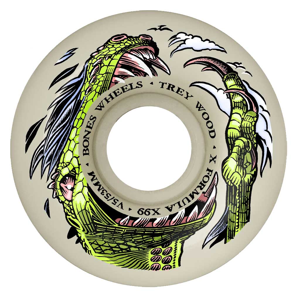 Bones 99a Woods Dino-Sortas V5 X-Formula Sidecut 54mm Skateboard Wheels