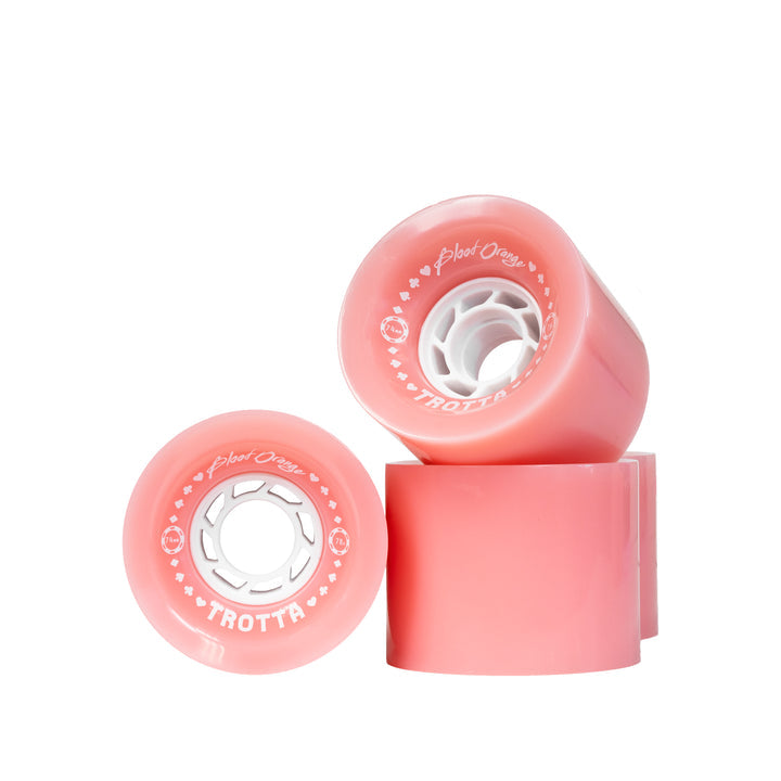 Blood Orange Colr Trotta Pro Series 74mm, 78a Longboard Wheels - Pink with White Core