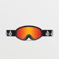 Volcom Attunga Youth Snowboard Goggles - Matte Black Stone/Red Chrome + Bonus Yellow Lens