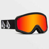 Volcom Attunga Youth Snowboard Goggles - Matte Black Stone/Red Chrome + Bonus Yellow Lens