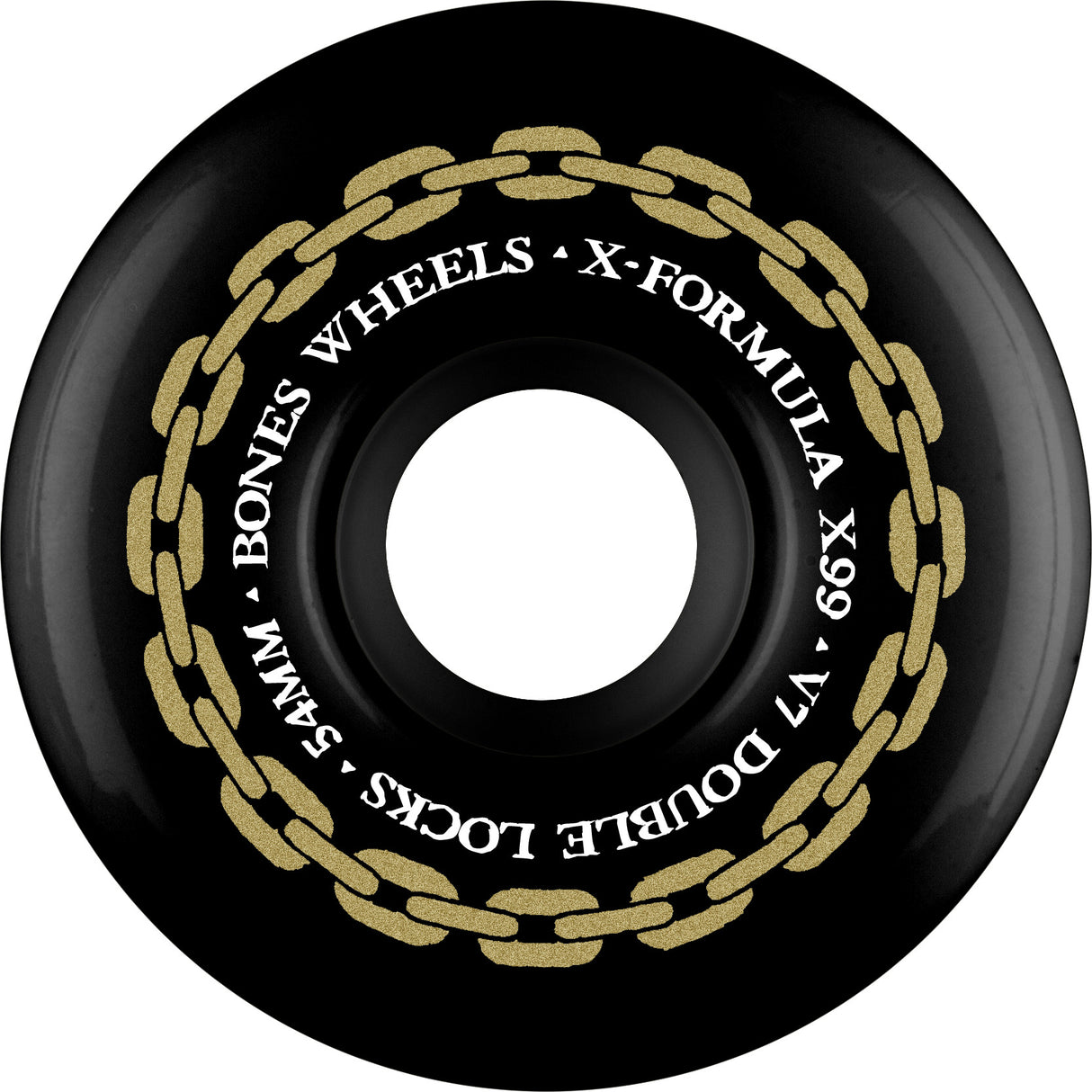 Bones 99a X Double Lock V7 Skateboard Wheels Chain Black