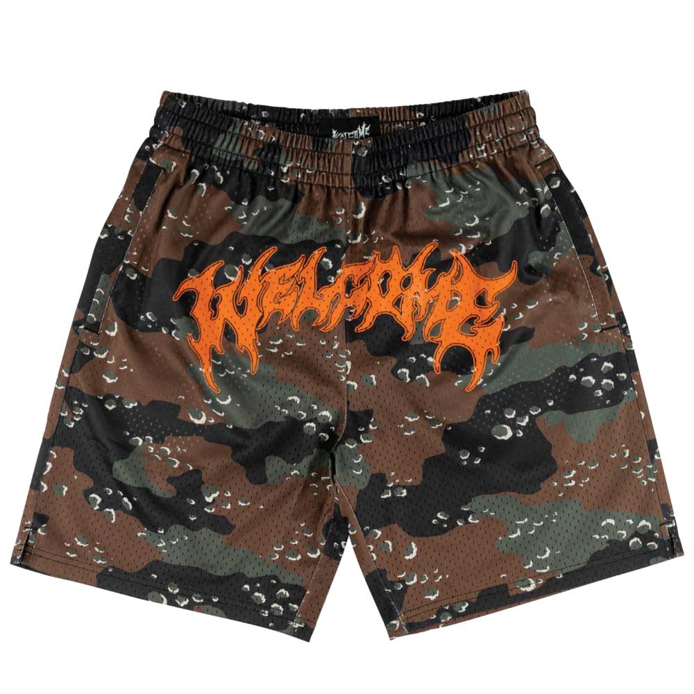 CRONOS×魔裟斗 MESH PANEL LOGO SHORTS MENS MOMENTUM MESH SHORTS - BLACK – FLAG NOR FAIL