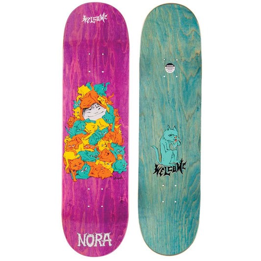 Welcome Nora Vasconcellos Purr Pile on Popsicle Purple Stain Skateboard Deck - 8.25"