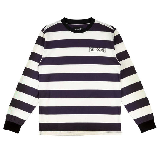 Welcome Thicc Stripe Longsleeve Knit Shirt - Nightshade/Bone