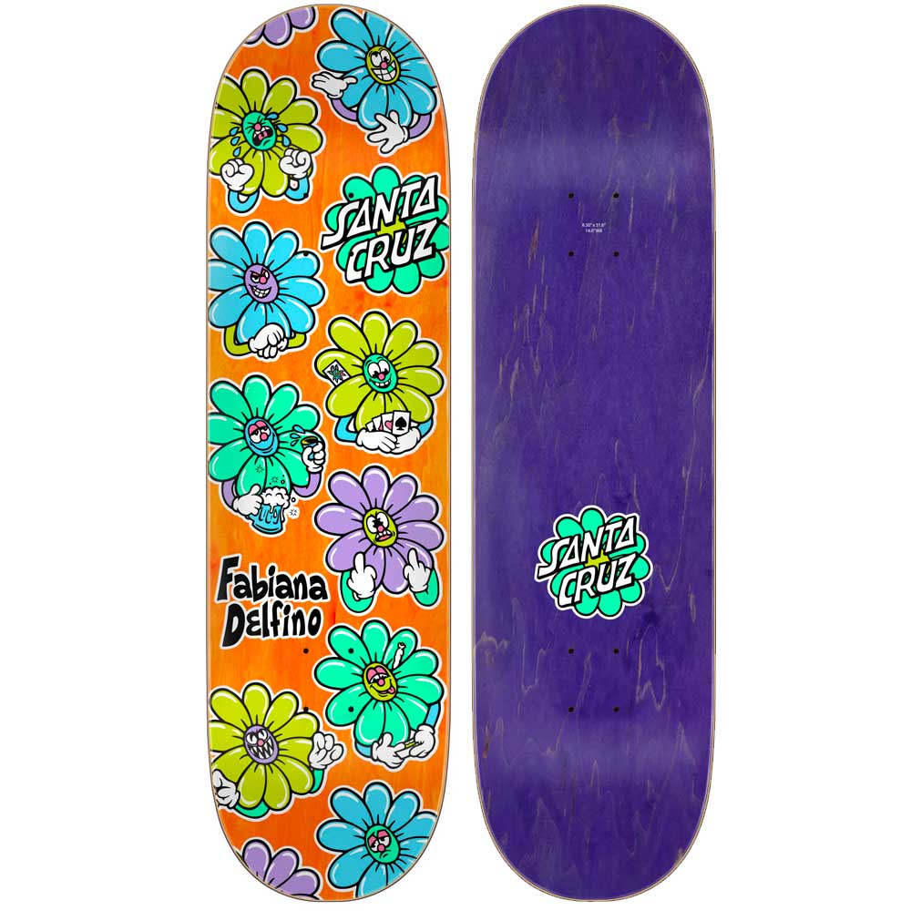 Santa Cruz Delfino Wildflower Pro Skateboard Deck 8.5"
