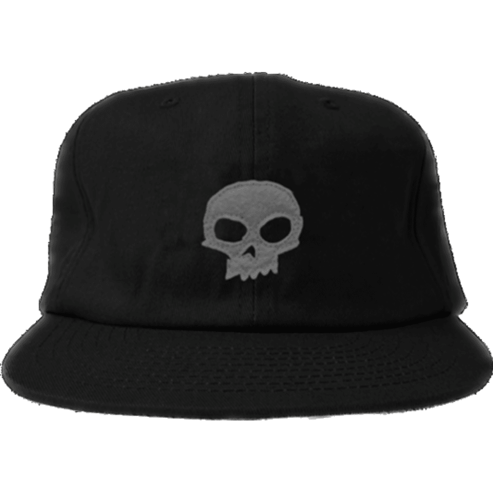Zero Single Skull Applique Snapback Hat Black Focus