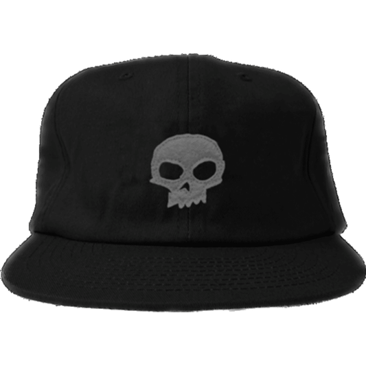 Zero Single Skull Applique Snapback Hat - Black