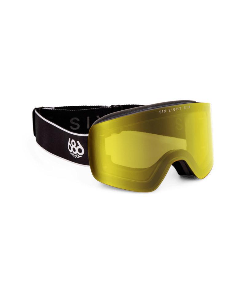608 Foundation Snow Goggles Black Frame / Amber Lens - 2027