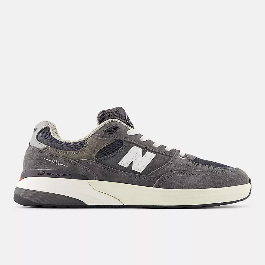 New Balance Numeric 933 Andrew Reynolds Skate Shoes Wide 2E Dark Grey with White