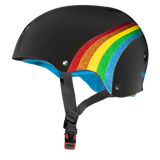 Triple 8 Certified Sweatsaver Skateboard Helmet - Black Rainbow Sparkle