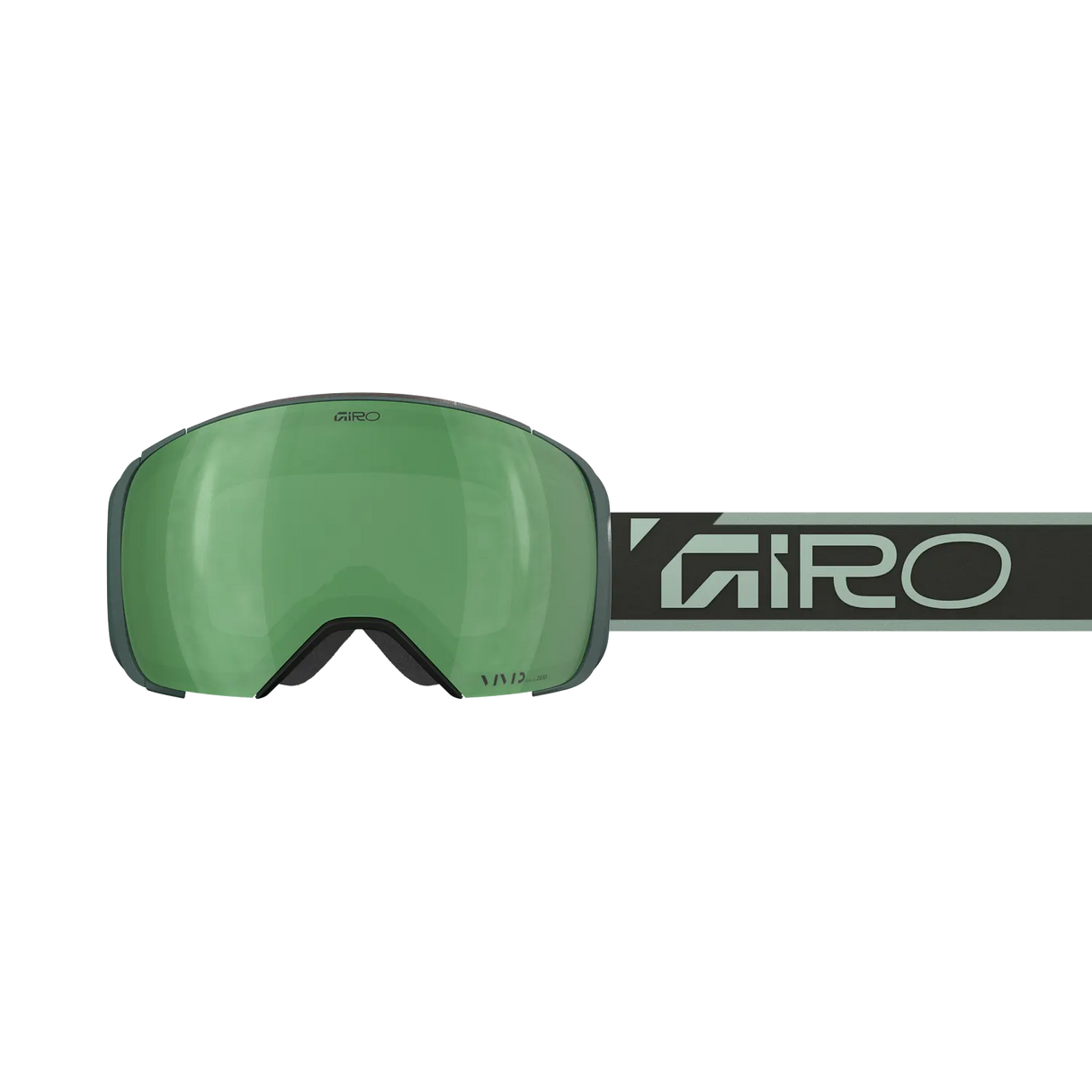 Giro Comp Snow Goggles - 2026 Green Wordmark Strap with Vivid Envy Lens + Bonus Vivid Infrared Lens