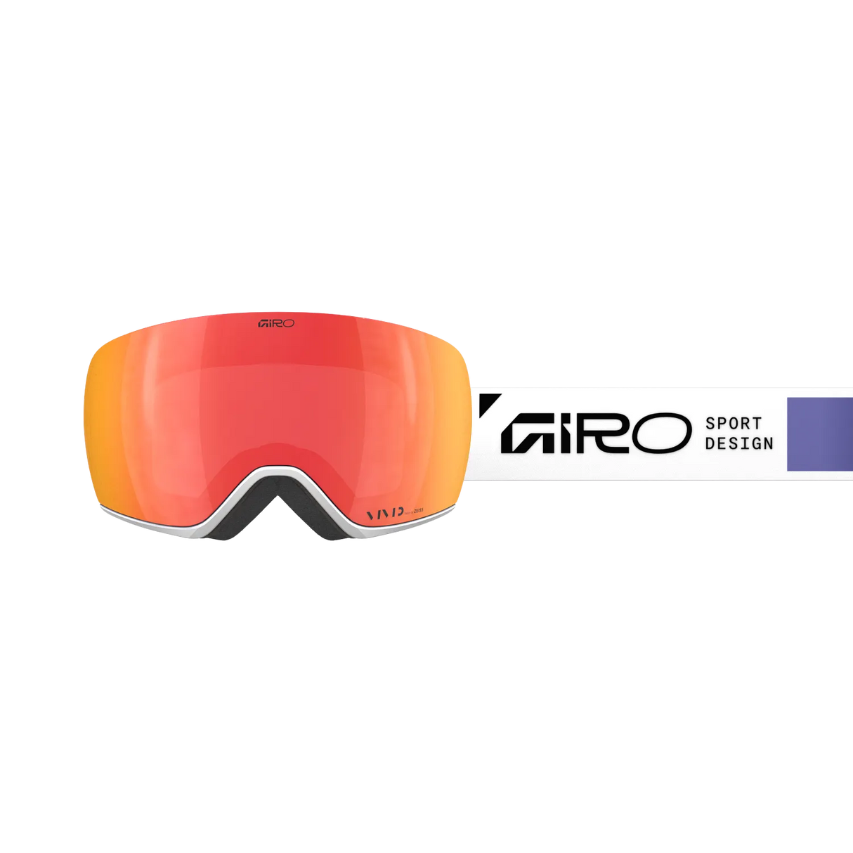 Giro Article II Snow Goggles - 2026 White Slide Strap with Vivid Ember Lens + Bonus Vivid Infrared Lens