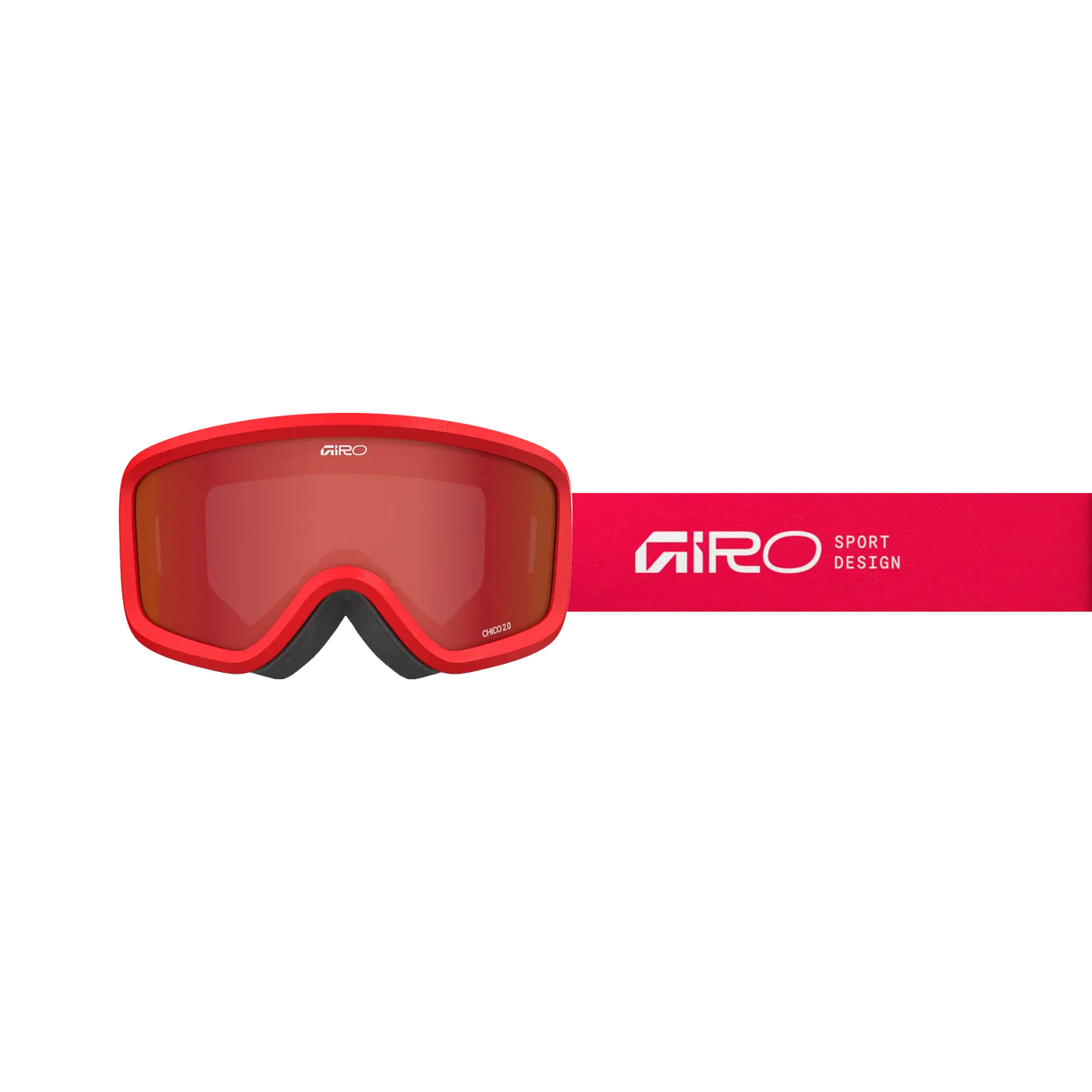 Giro Chico 2.0 Youth Snow Goggles - 2026 Red Stacked Strap with Amber Scarlet Lens