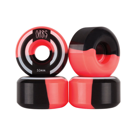 Orbs Apparitions Skateboard Wheels Neon Coral/Black 53mm