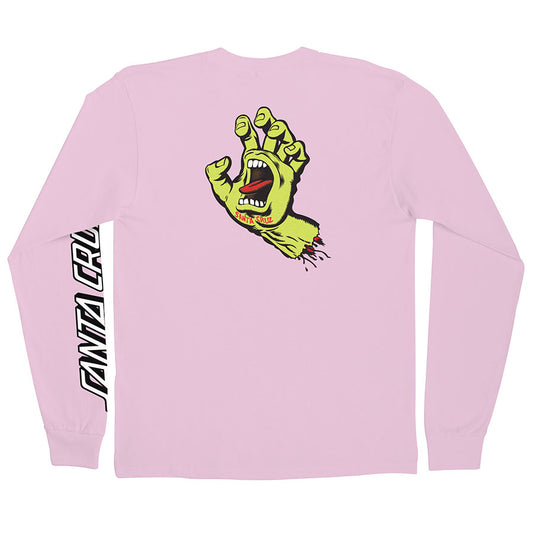 Santa Cruz Screaming Hand Longsleeve T-Shirt - Pink w/Neon