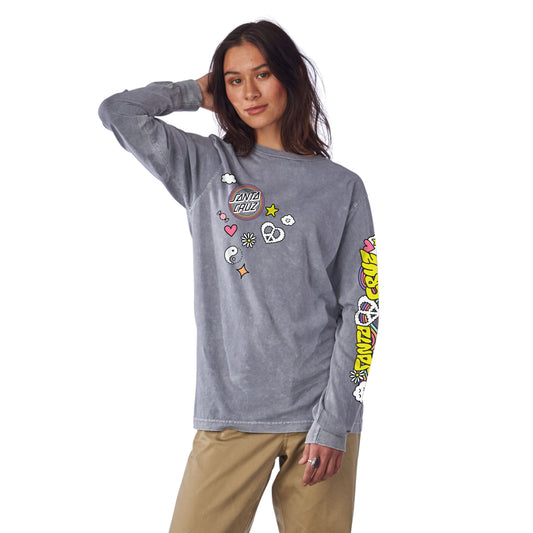 Santa Cruz Women's Whimsical Long Sleeve Crew T-Shirt - Mineral Grey