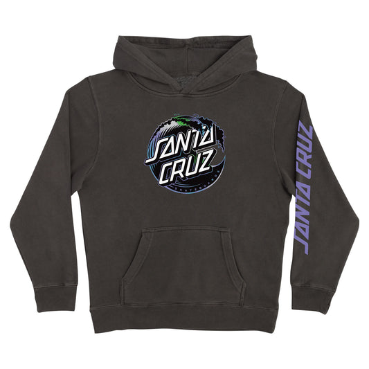 Santa Cruz Girls Holo Wave Dot Pullover Hooded Sweatshirt - Pigment Black