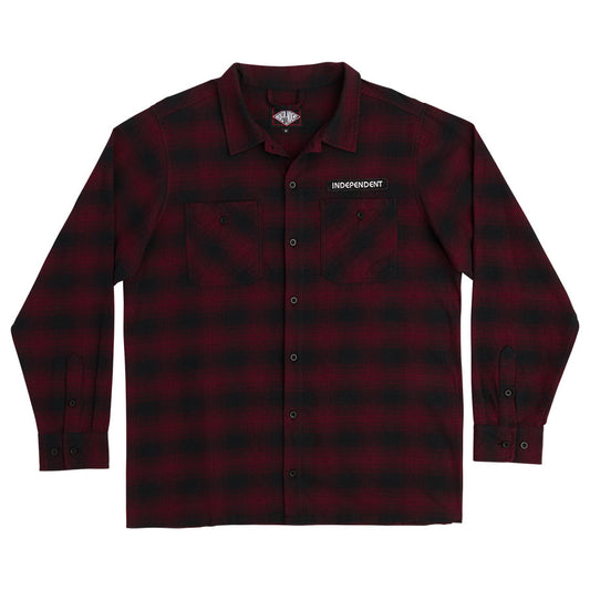 Independent Tilden Longsleeve Flannel Shirt - Black/Burgundy